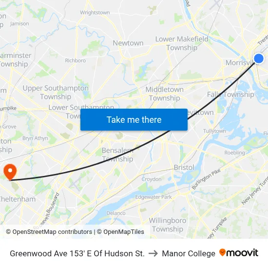 Greenwood Ave 153' E Of Hudson St. to Manor College map