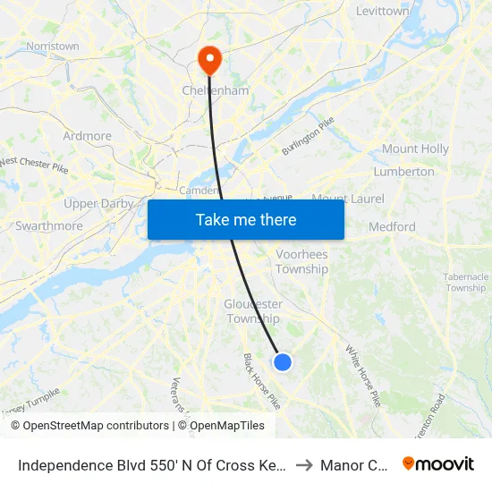Independence Blvd 550' N Of Cross Keys Rd. (Cr689) to Manor College map