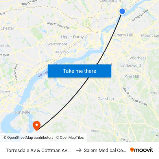 Torresdale Av & Cottman Av Loop to Salem Medical Center map