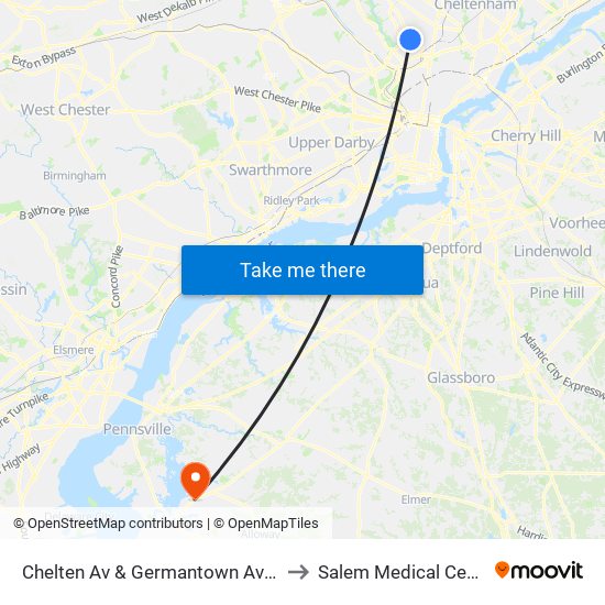 Chelten Av & Germantown Av - FS to Salem Medical Center map