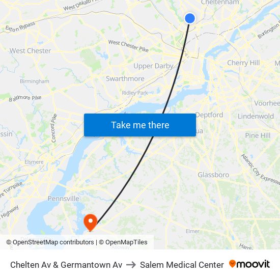 Chelten Av & Germantown Av to Salem Medical Center map