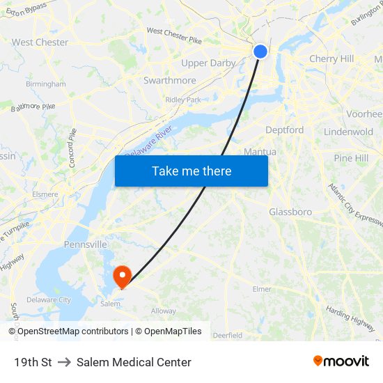 19th St to Salem Medical Center map