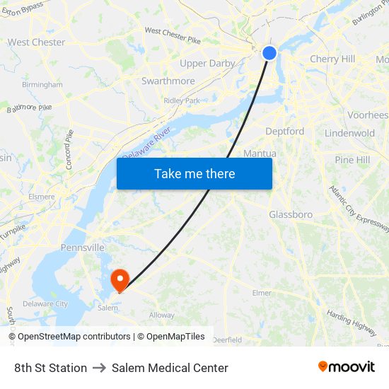 8th St Station to Salem Medical Center map