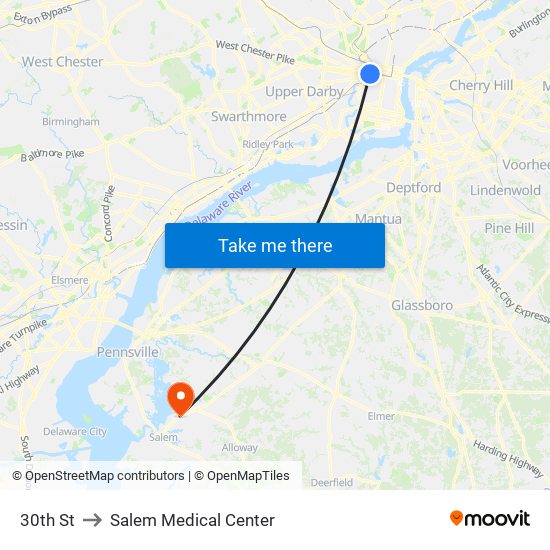 30th St to Salem Medical Center map