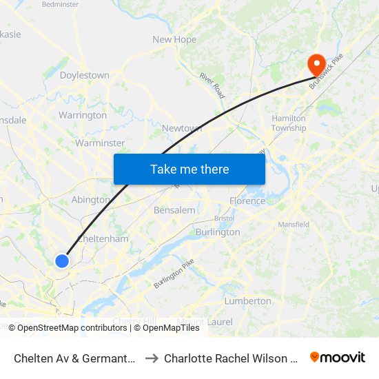 Chelten Av & Germantown Av to Charlotte Rachel Wilson Campus map