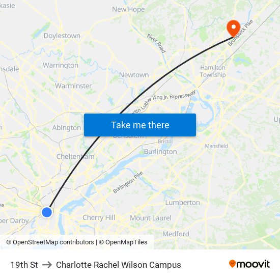 19th St to Charlotte Rachel Wilson Campus map