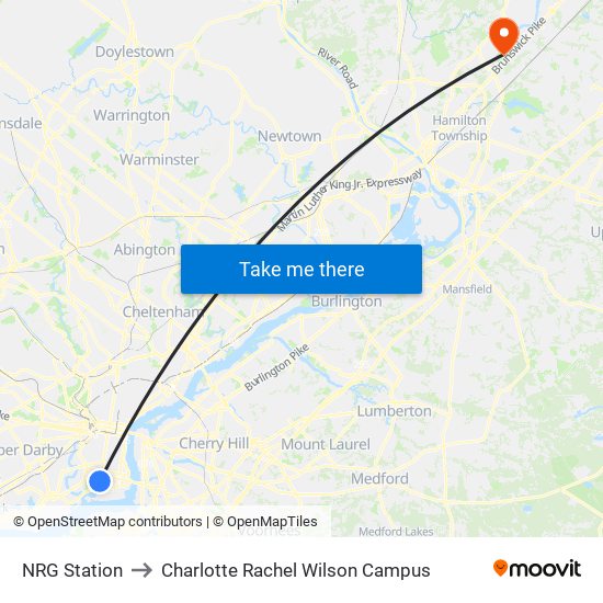 NRG Station to Charlotte Rachel Wilson Campus map