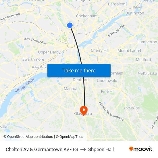 Chelten Av & Germantown Av - FS to Shpeen Hall map