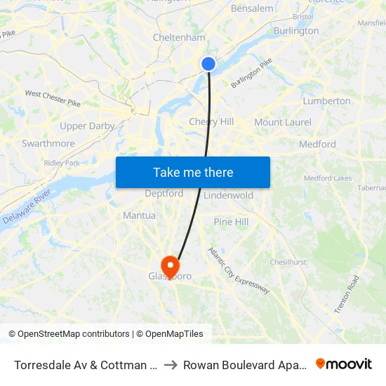 Torresdale Av & Cottman Av Loop to Rowan Boulevard Apartments map