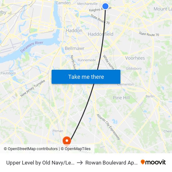 Upper Level by Old Navy/Lens Crafters to Rowan Boulevard Apartments map