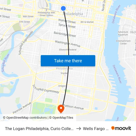 The Logan Philadelphia, Curio Collection by Hilton to Wells Fargo Center map
