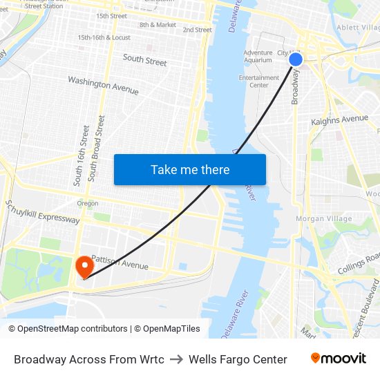 Broadway Across From Wrtc to Wells Fargo Center map