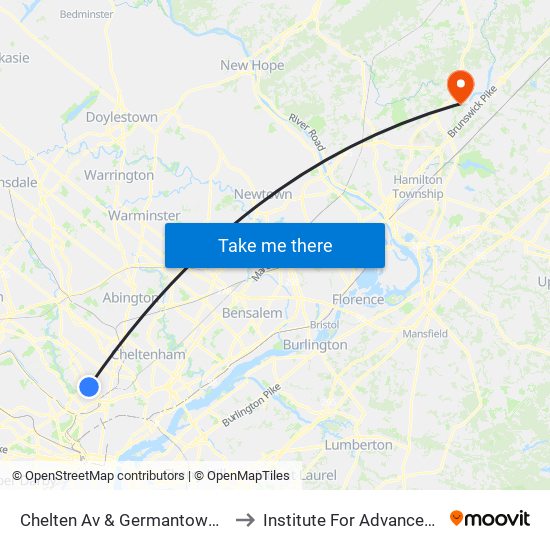 Chelten Av & Germantown Av - FS to Institute For Advanced Study map
