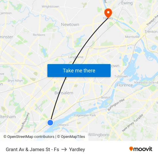 Grant Av & James St - Fs to Yardley map