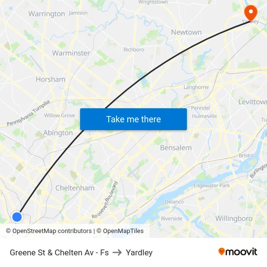 Greene St & Chelten Av - Fs to Yardley map