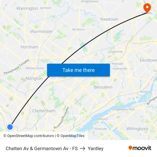Chelten Av & Germantown Av - FS to Yardley map