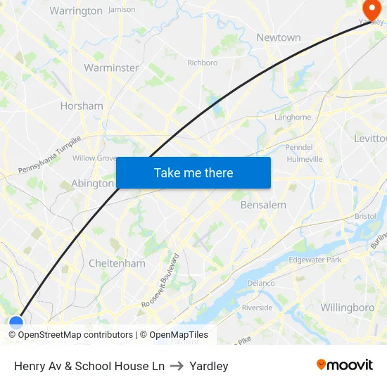 Henry Av & School House Ln to Yardley map
