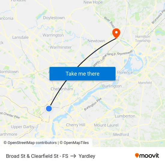 Broad St & Clearfield St - FS to Yardley map