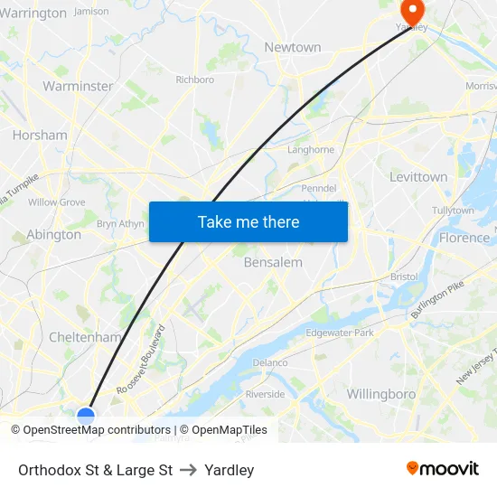 Orthodox St & Large St to Yardley map