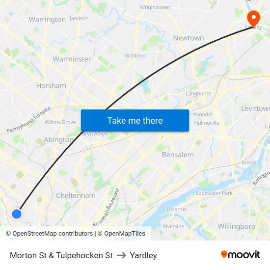 Morton St & Tulpehocken St to Yardley map