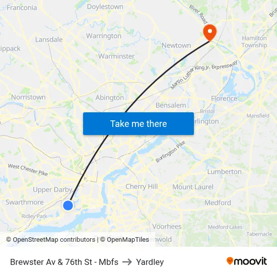 Brewster Av & 76th St - Mbfs to Yardley map