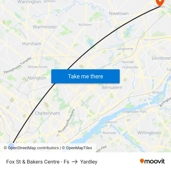 Fox St & Bakers Centre - Fs to Yardley map