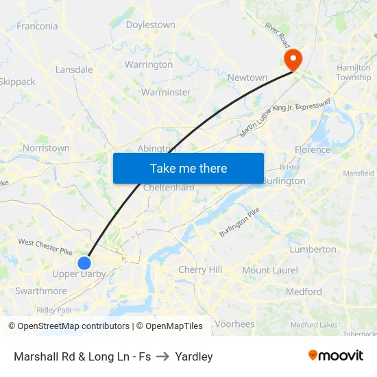 Marshall Rd & Long Ln - Fs to Yardley map