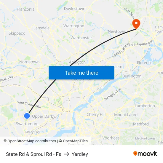 State Rd & Sproul Rd - Fs to Yardley map