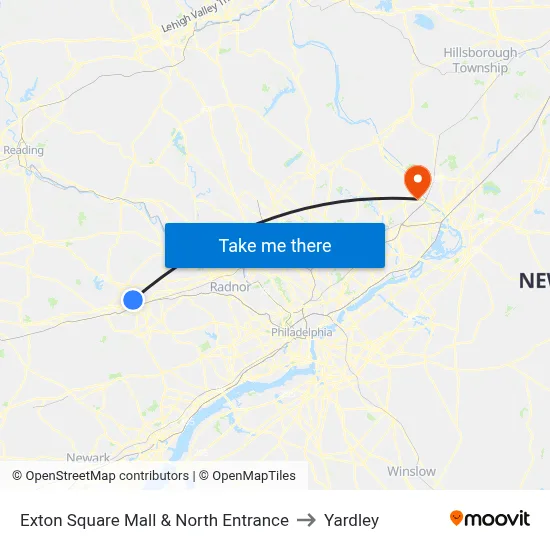 Exton Square Mall & North Entrance to Yardley map