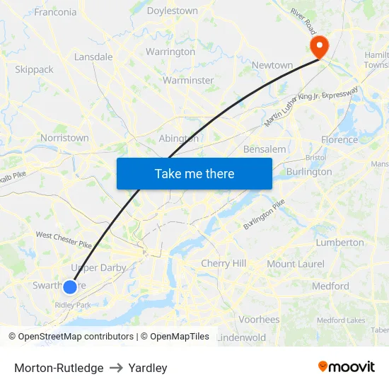 Morton-Rutledge to Yardley map