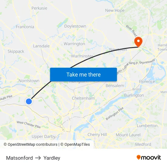 Matsonford to Yardley map