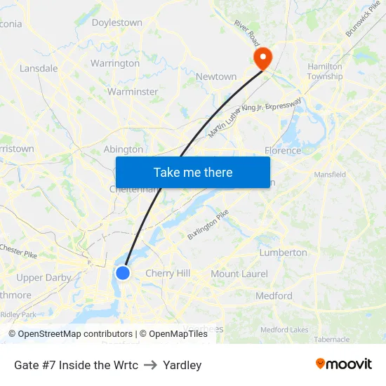 Gate #7 Inside the Wrtc to Yardley map