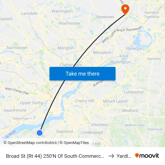 Broad St (Rt 44) 250'N Of South Commerce St to Yardley map