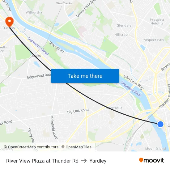 River View Plaza at Thunder Rd to Yardley map