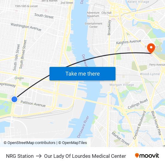 NRG Station to Our Lady Of Lourdes Medical Center map