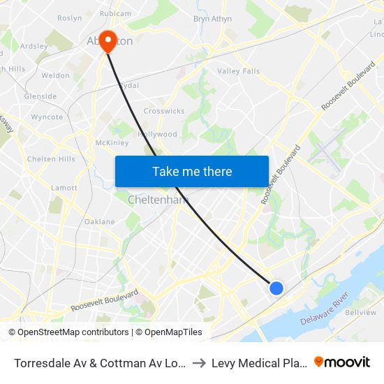 Torresdale Av & Cottman Av Loop to Levy Medical Plaza map