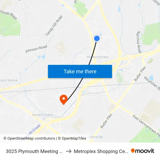 3025 Plymouth Meeting Mall to Metroplex Shopping Center map