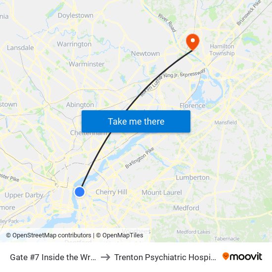 Gate #7 Inside the Wrtc to Trenton Psychiatric Hospital map