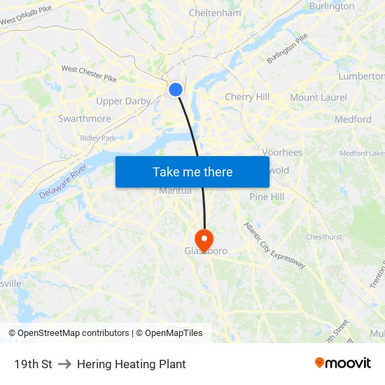 19th St to Hering Heating Plant map