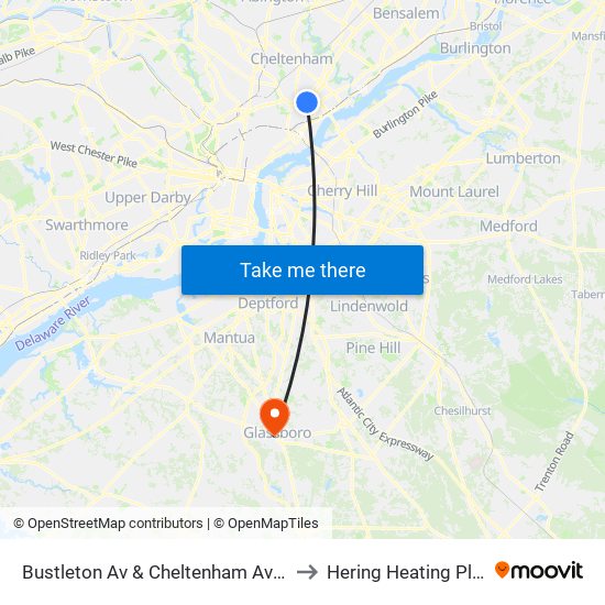 Bustleton Av & Cheltenham Av - Fs to Hering Heating Plant map