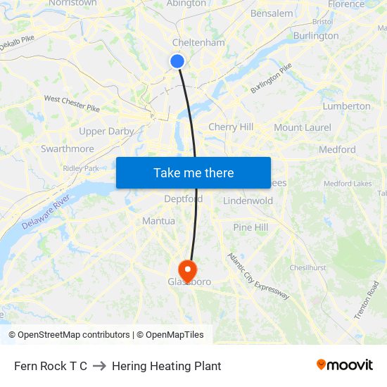 Fern Rock T C to Hering Heating Plant map