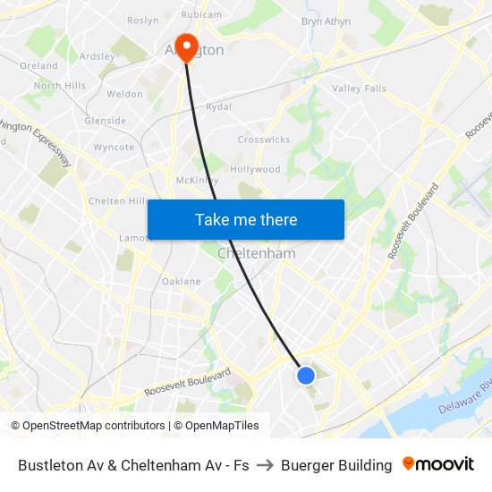 Bustleton Av & Cheltenham Av - Fs to Buerger Building map