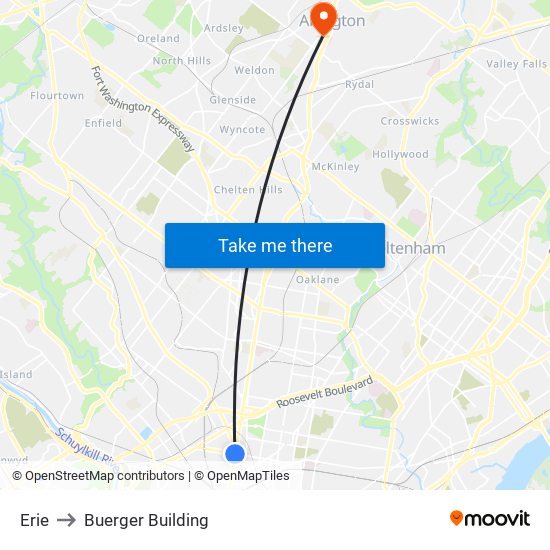 Erie to Buerger Building map