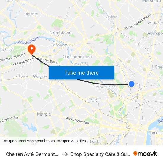 Chelten Av & Germantown Av - FS to Chop Specialty Care & Surgery Center map