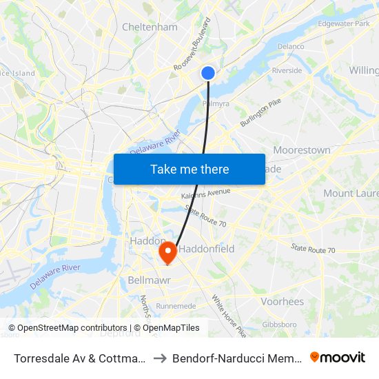 Torresdale Av & Cottman Av Loop to Bendorf-Narducci Memorial Field map