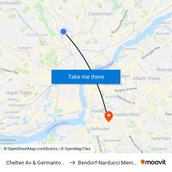 Chelten Av & Germantown Av - FS to Bendorf-Narducci Memorial Field map