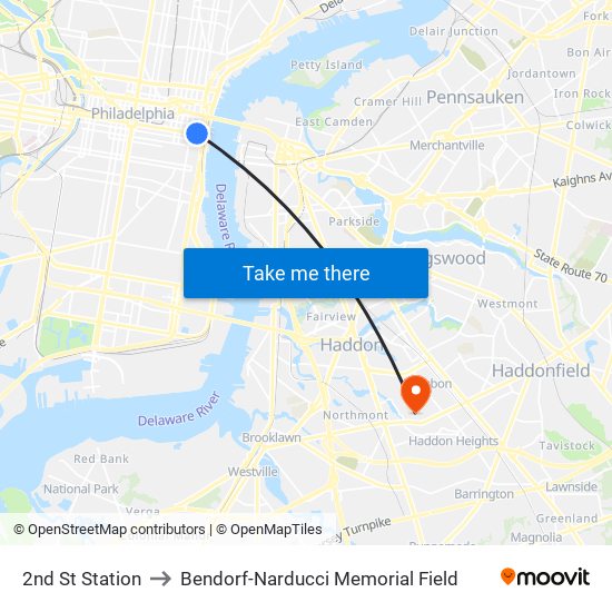 2nd St Station to Bendorf-Narducci Memorial Field map