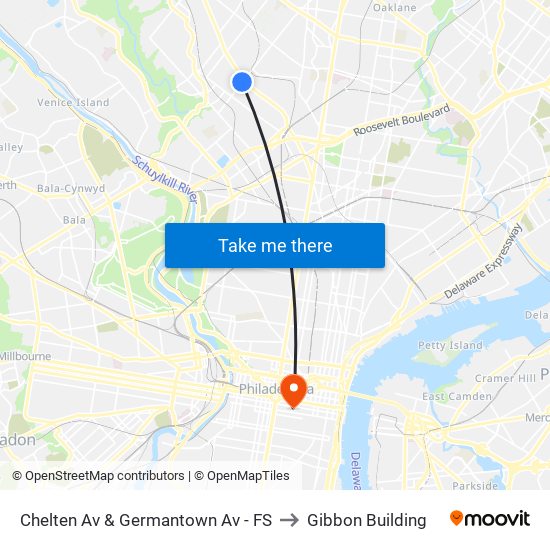 Chelten Av & Germantown Av - FS to Gibbon Building map