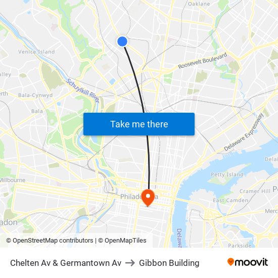Chelten Av & Germantown Av to Gibbon Building map