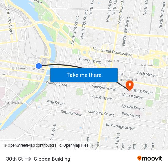 30th St to Gibbon Building map